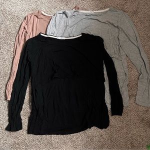 Long sleeve nursing tops